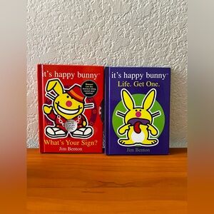 Vintage Y2K Jim Benton Happy Bunny Life Get One What’s Your Sign Book Set Of 2